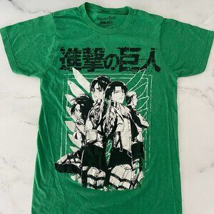 Hot Topic Ripple Junction Attack On Titan Scout Group Adult T-Shirt Green